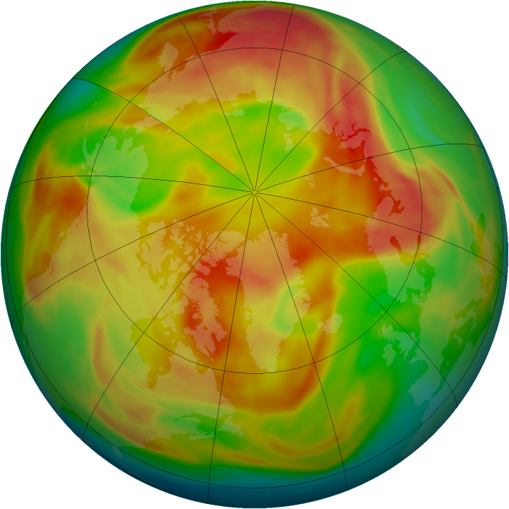 Arctic ozone map for 25 March 2006